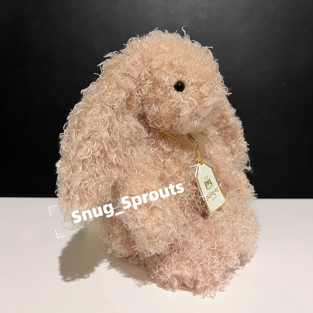 AUTHENTIC‼️ NWT Jellycat bashful luxe bunny curly - sweet face! - Retired! - Picture 2 of 6